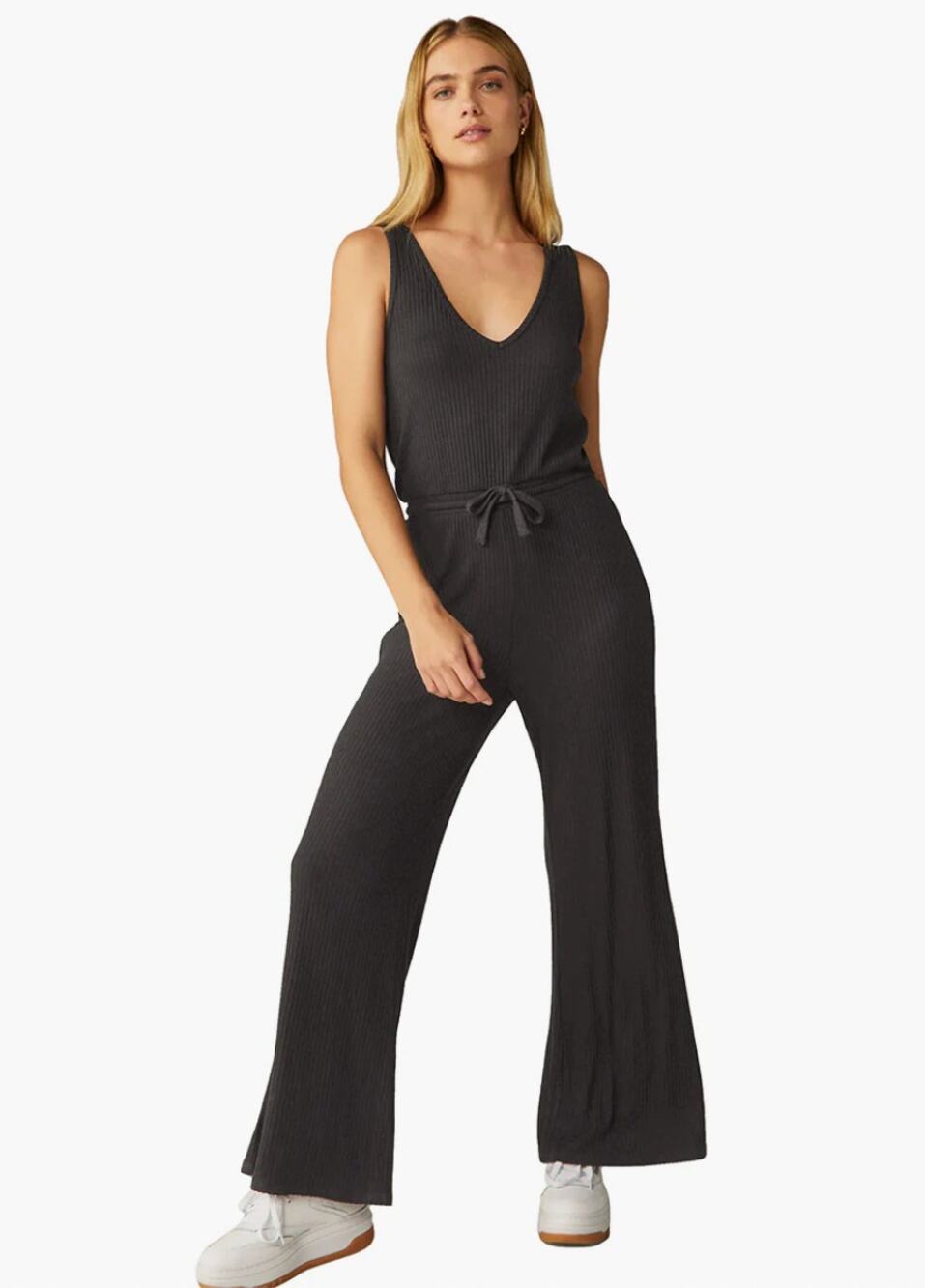 BEYOND YOGA Ribbed Jetsetter Jumpsuit in Black // M